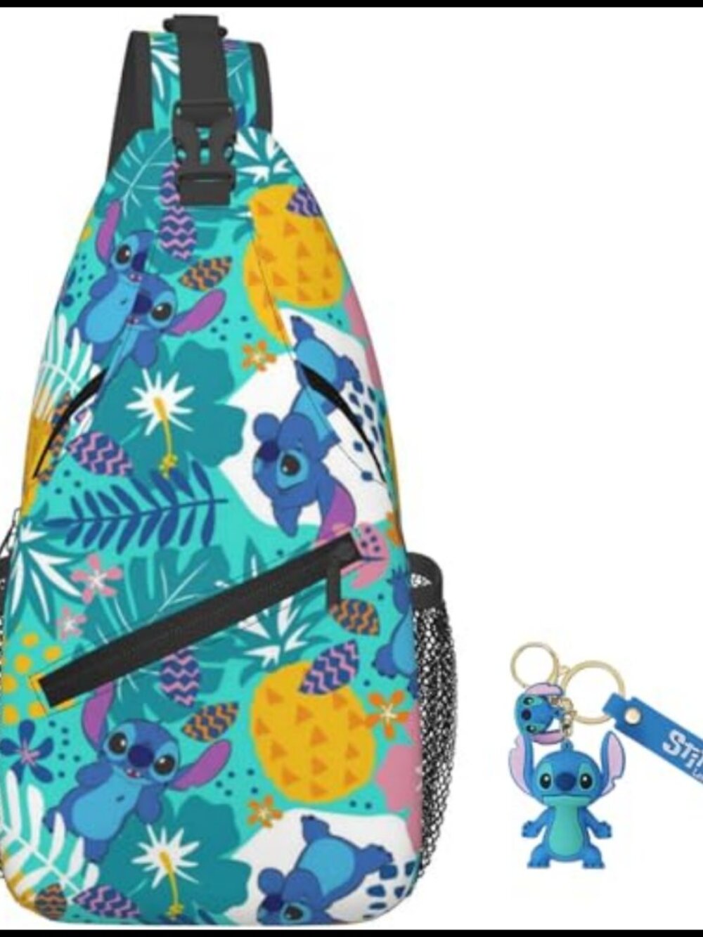 Cartoon Sling Bag Polyester Crossbody Chest Bag Adjustable Strap Travel Outdoor